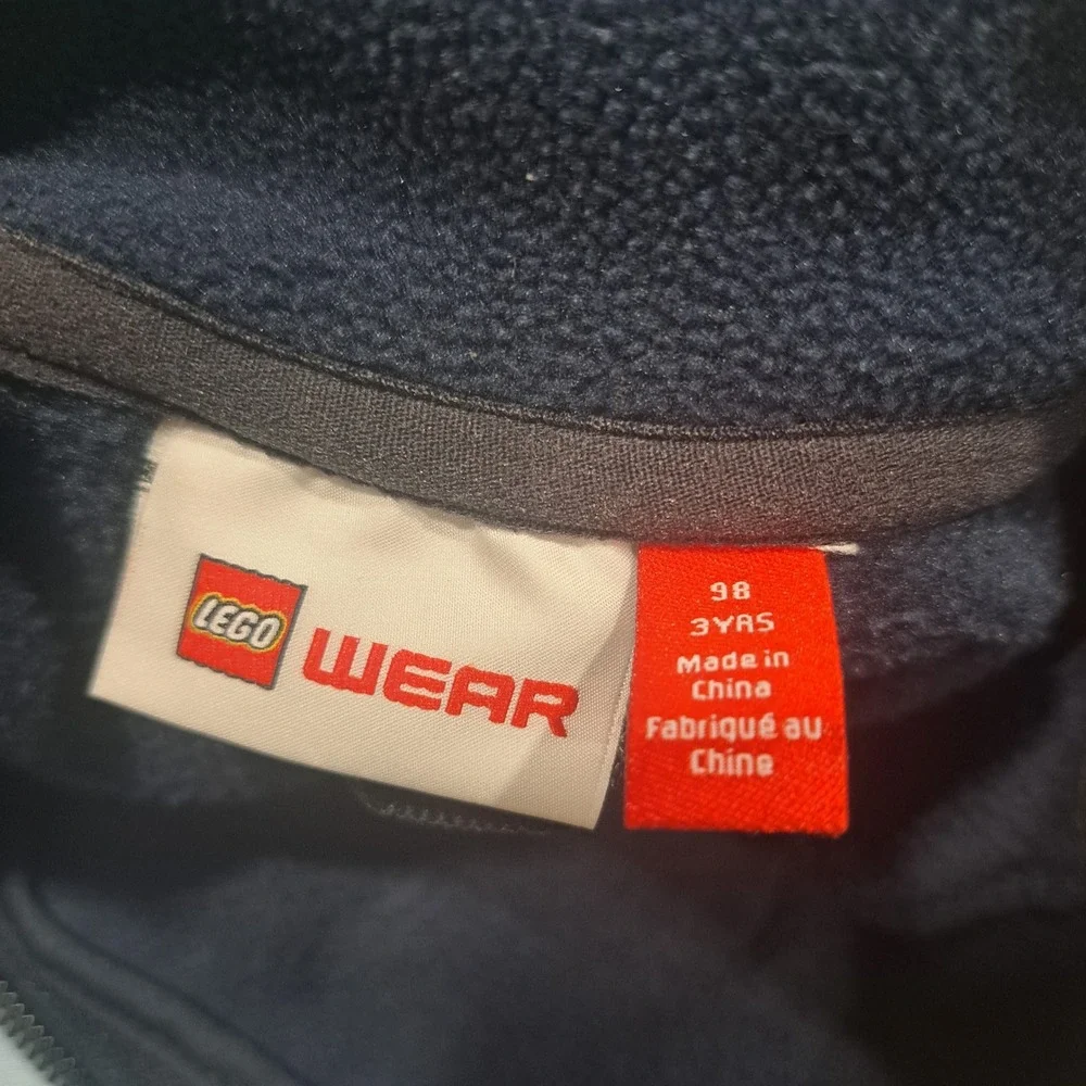 Lego Wear Boys Navy Blue Full Zip Fleece Jacket Mock‎ Neck Size 3Y 98cm